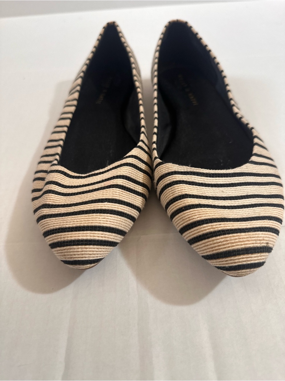 Kelly & Katie Parissa Canvas Ballet Flats black white Striped Size 11 - Picture 3 of 9